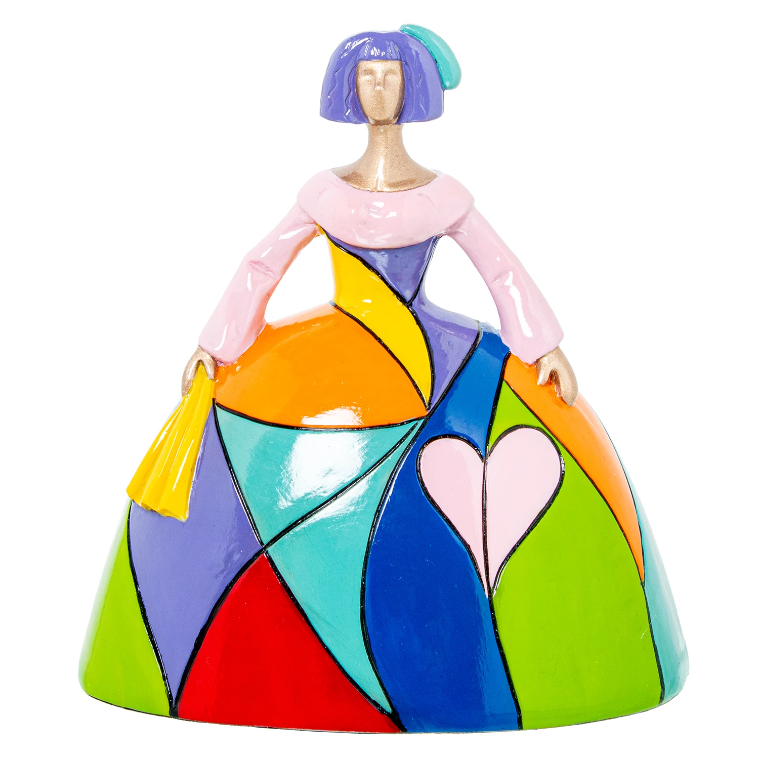 Figura menina 21cm resina colores 19x13x21cm