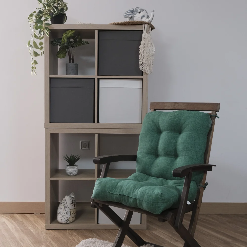 REINO MANSIDI 1 und Cojines 90x45x10cm con Respaldo para Sillas de Terraza Verde - Cómodos y Llamativos