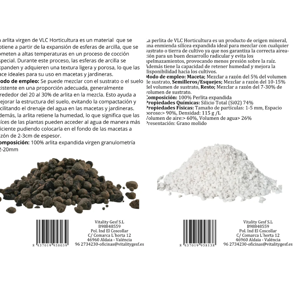 ✅15L perlite Pack + 15L arlite for VLC plant horticulture suitable for all kinds of garden cultivation, flowers, plants and to improve the qualities of all kinds of growing substrates and for planting with all kinds of plants.