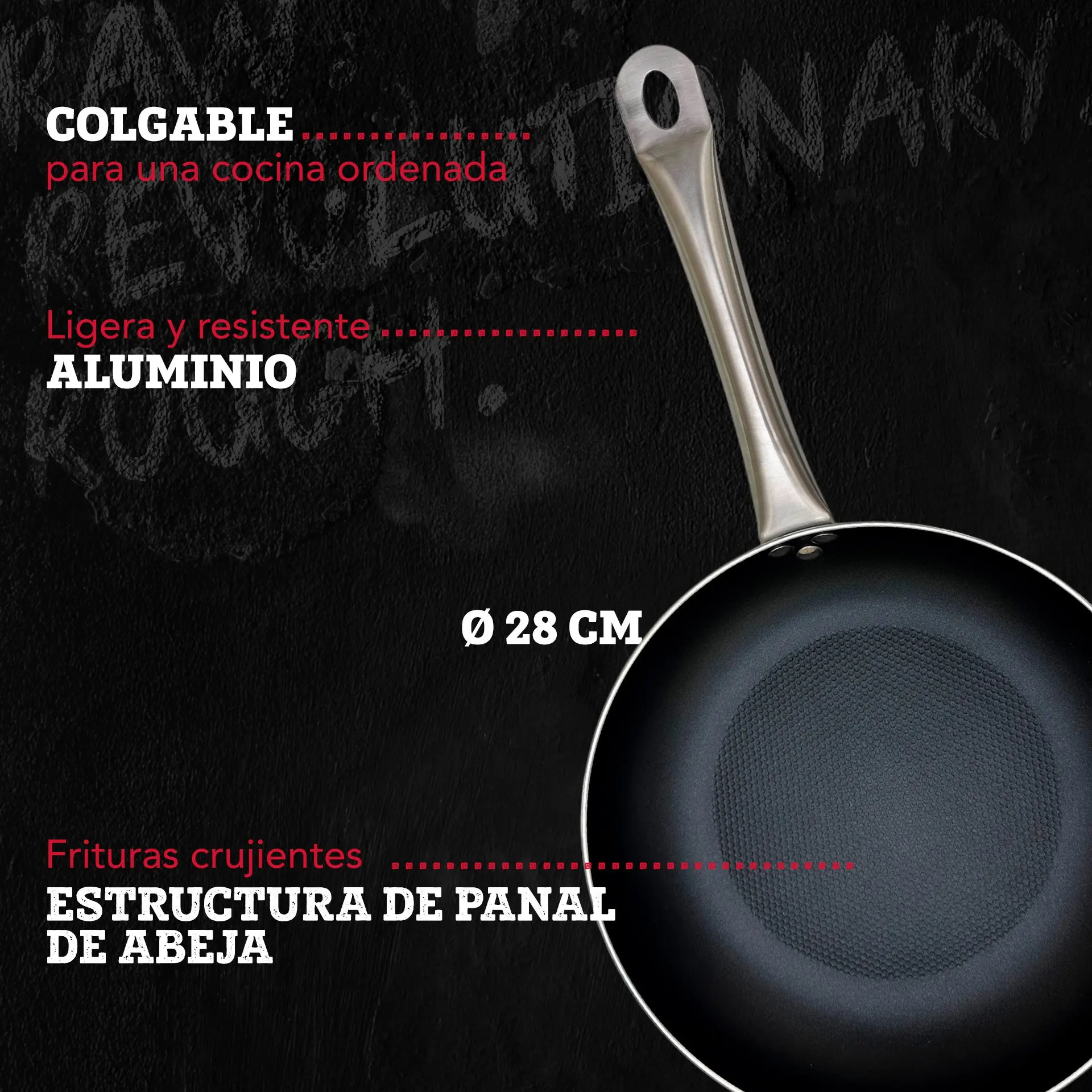 Fackelmann Brandao Wok Antiadherente 28 cm, Aluminio Reciclado y Mango de Baquelita, Revestimiento Cerámico CK2 sin PFA, Apta para Inducción, Vitro, Gas y Horno, Mango Ergonómico, 1 ud.