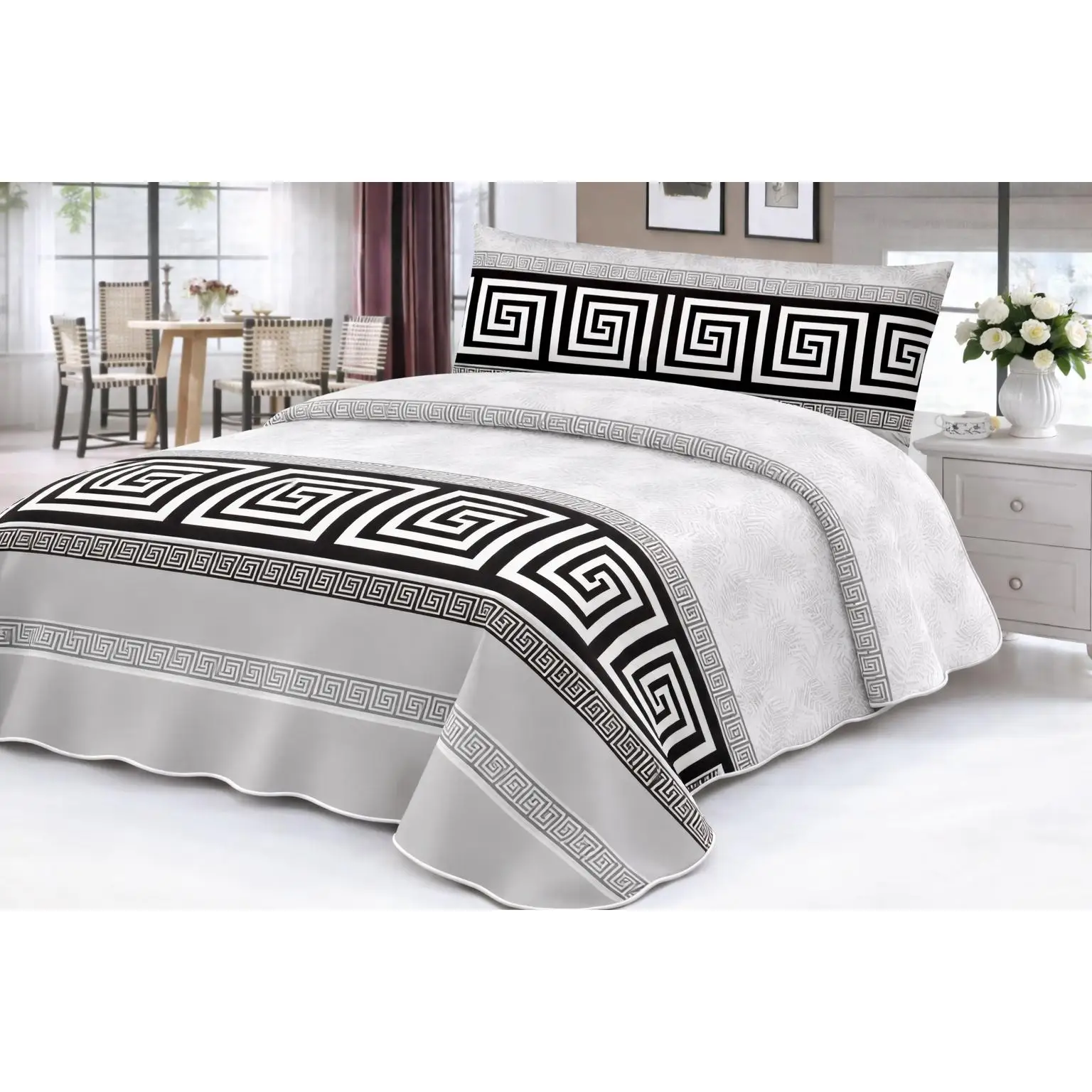 Juego de Sábanas 3 Piezas, Sábana Encimera, Bajera Ajustable y Funda de Almohada, 100% Poliéster, Tacto Suave, Diseños Modernos. ✅ Envíos a España en 48/72h