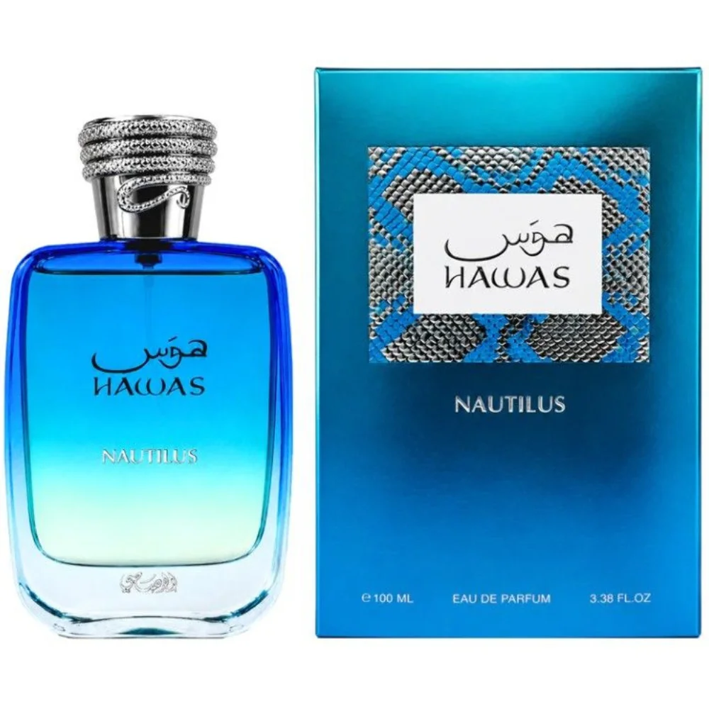 Rasasi Perfume Arabe 100% original Hawas Nautilus para hombre 100 ml – Fragancia Masculina Premium