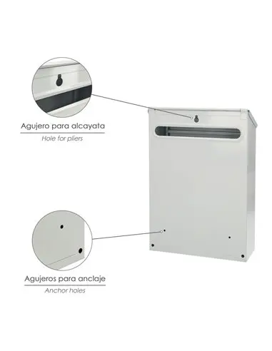 Wolfpack exterior mailbox residence white 205 x 300 x 70 mm