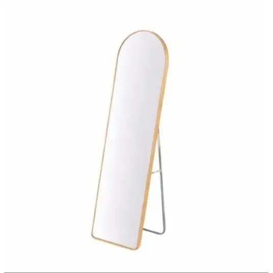 Espejo de pie natural Flamingo con parte superior curvada – 30 × 120 cm