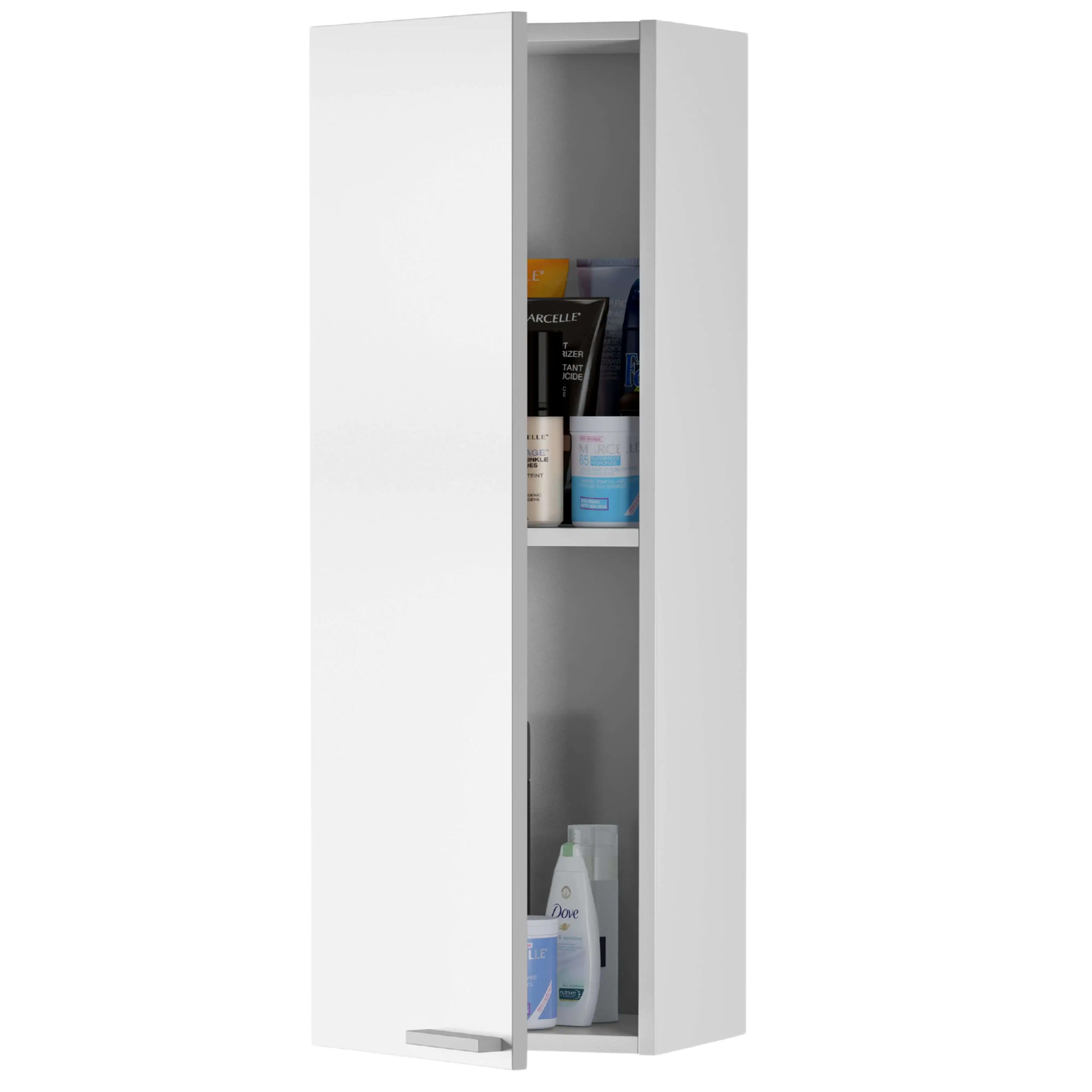 Miroytengo Columna de baño Koncept con 1 puerta en color Roble Canadian o Blanco Brillo 85x30x25 cm