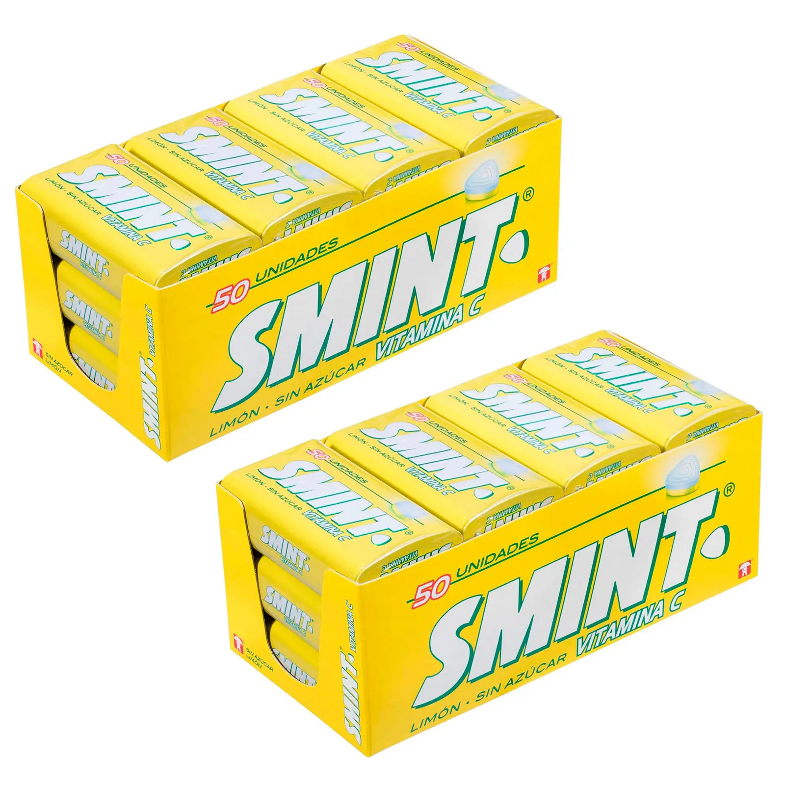 Smint Tin, Caramelo Smint Comprimido Sin Azúcar - 12 unidades de latas de 35 gr. (Total 420 gr.) (24, Limón)