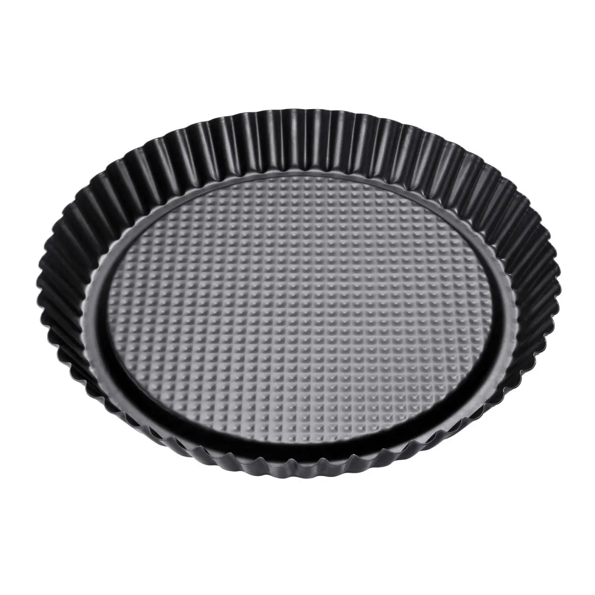 Zenker Molde rizado para tartas, diámetro 28 cm, acero con revestimiento antiadherente, color negro. 1 ud.