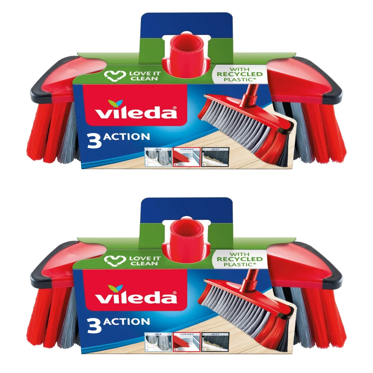 VILEDA Pack 2 brooms-anti-shock broom 3 ACTION without stick