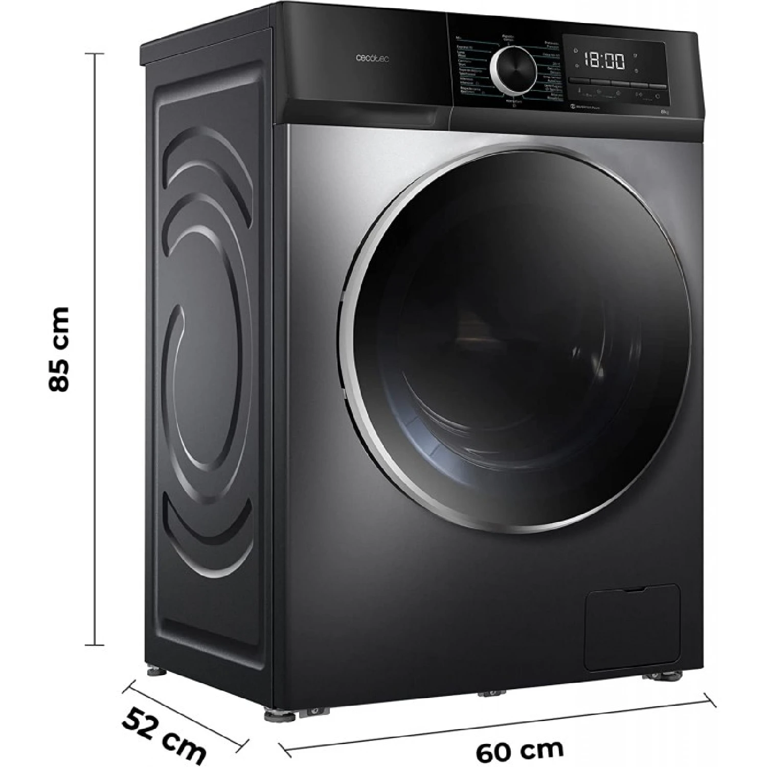 Cecotec Lavadora de carga frontal Lavadora Bolero DressCode 8500 Inverter Steel A
