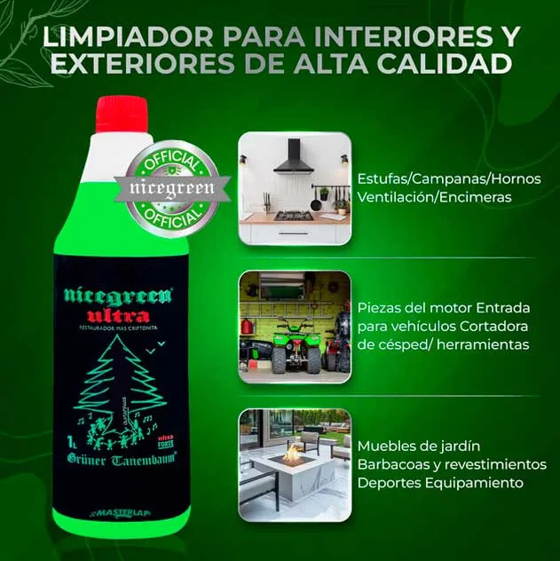 Nicegreen ultra - concentrated ecological cleaner for home, office and car. Master lap #4