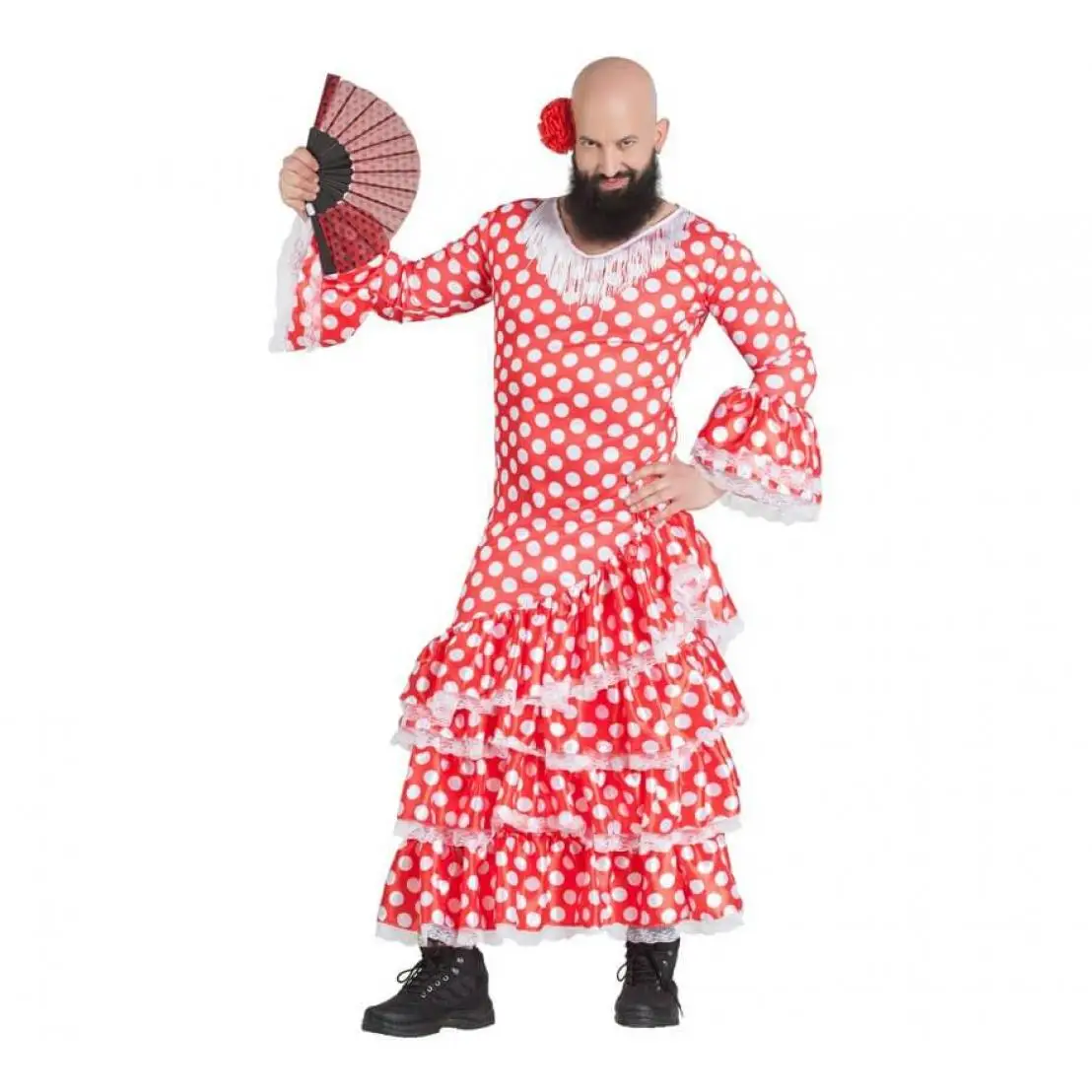 Disfraz de Sevillana con Topos para hombre