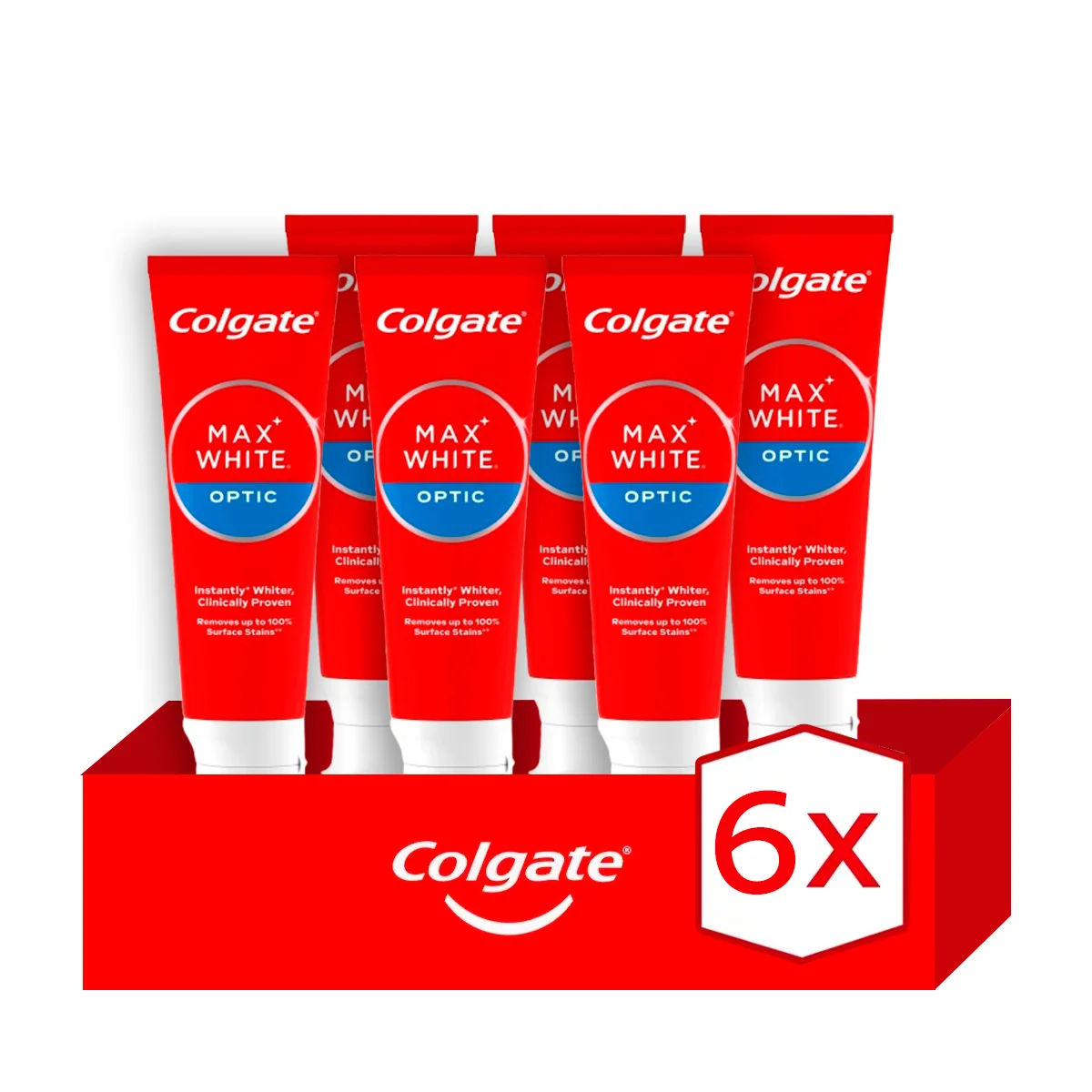 Pasta de Dientes Colgate Max White Optic 75ml. Pack de 6