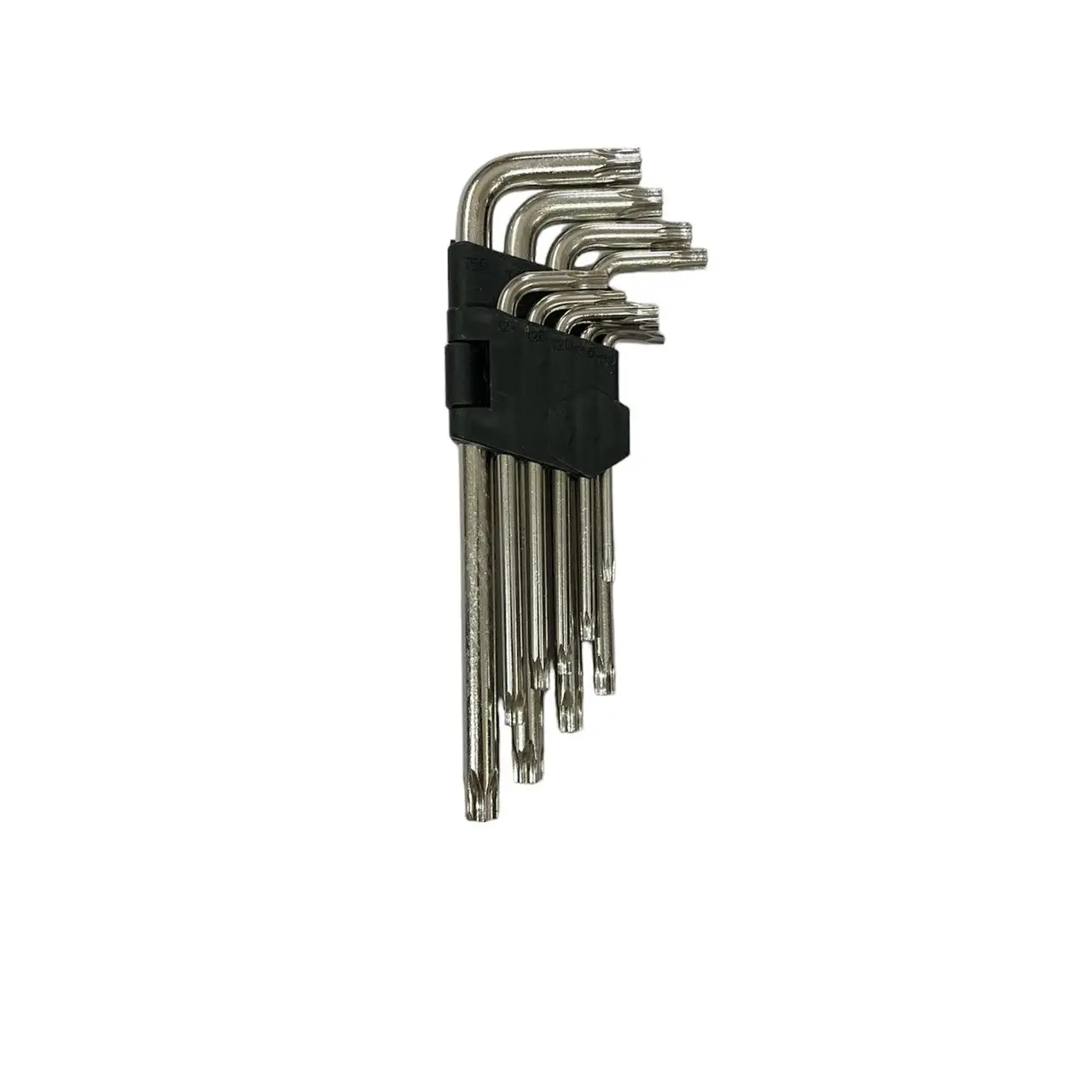 Juego de 9 Llaves Hexagonales Torx con Estrella Allen de Brazo Corto y Orificios de Extremo de Seguridad T10-T50