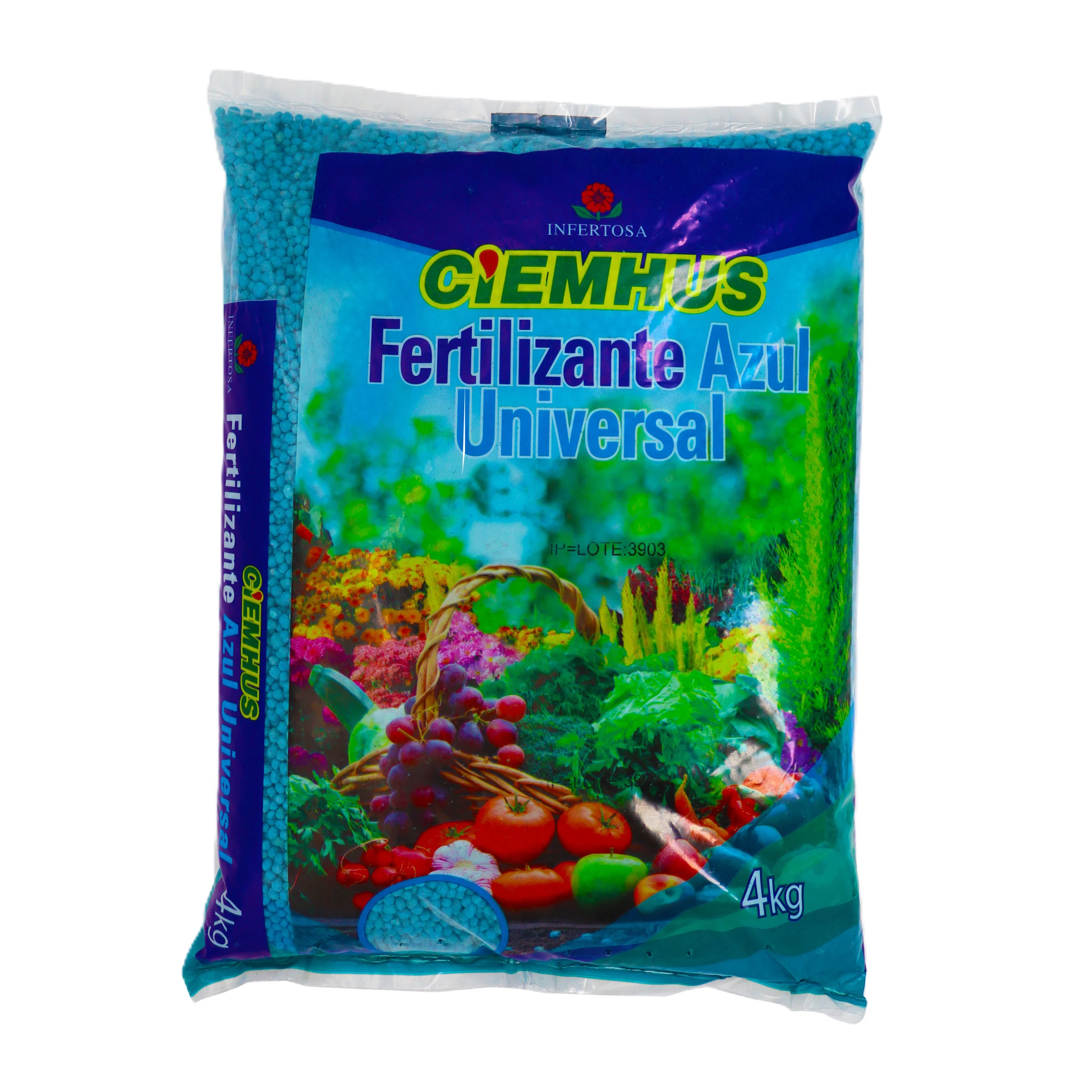 Abono Azul Universal 4kg NPK 10-12-18 con Micronutrientes – Fertilizante Granulado para Plantas, Huerto, Césped y Árboles – Crecimiento Rápido y Floración