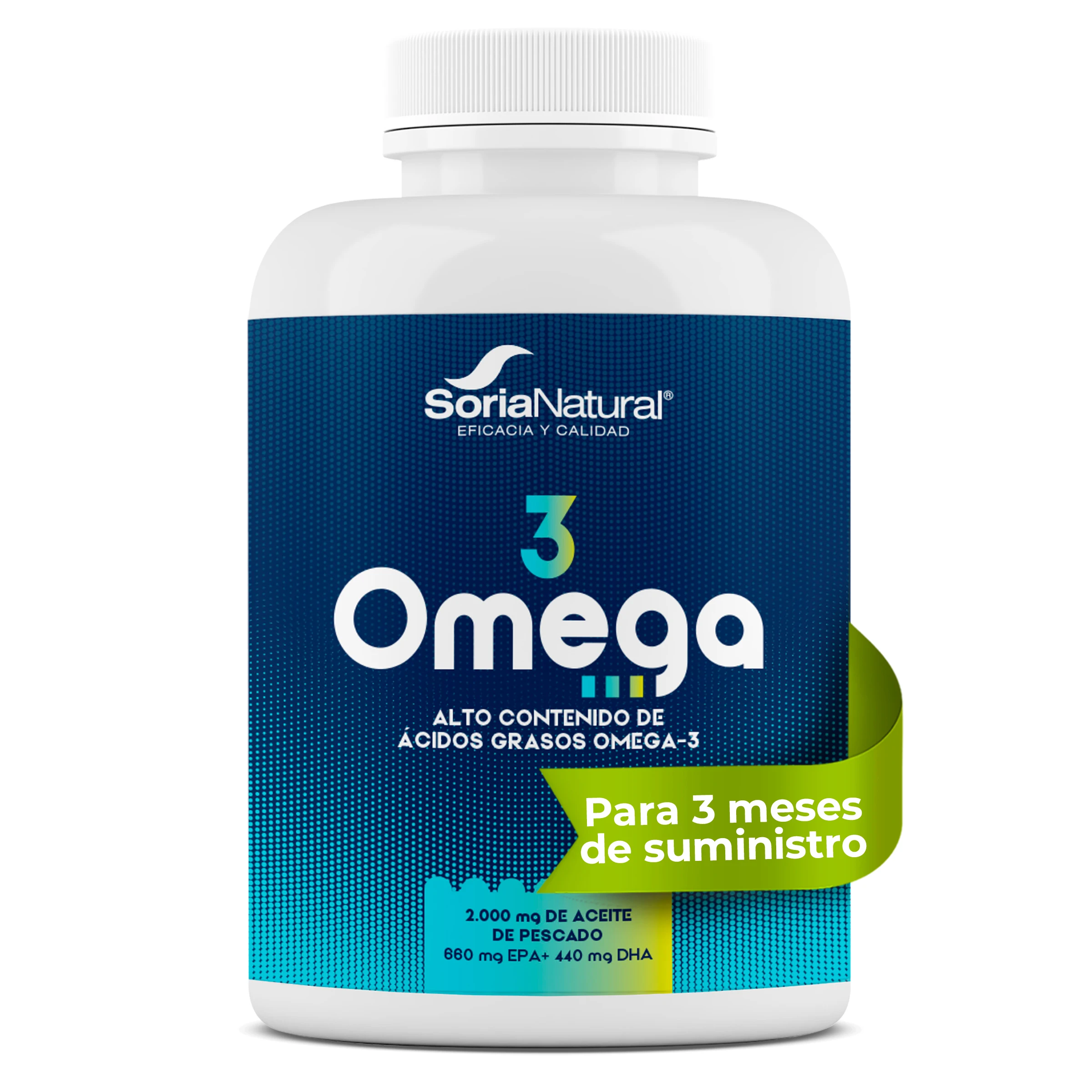 Omega-3 with epa and dha soria natural - fish oil - high content of omega 3 fatty acids - cardiovascular health - daily well-being - 180 pearls of 1340 mg