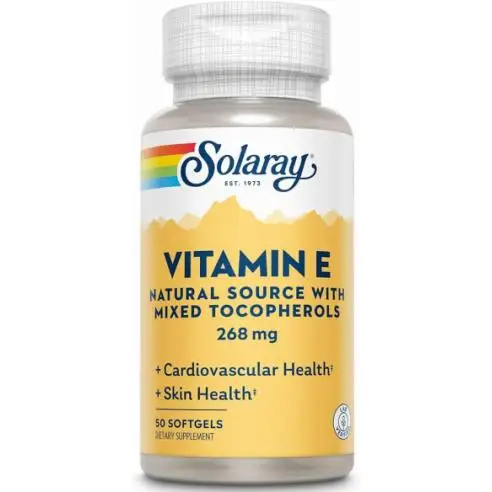 VITAMINA E  400UI, 50 Perlas SOLARAY    Proteínas Naturales