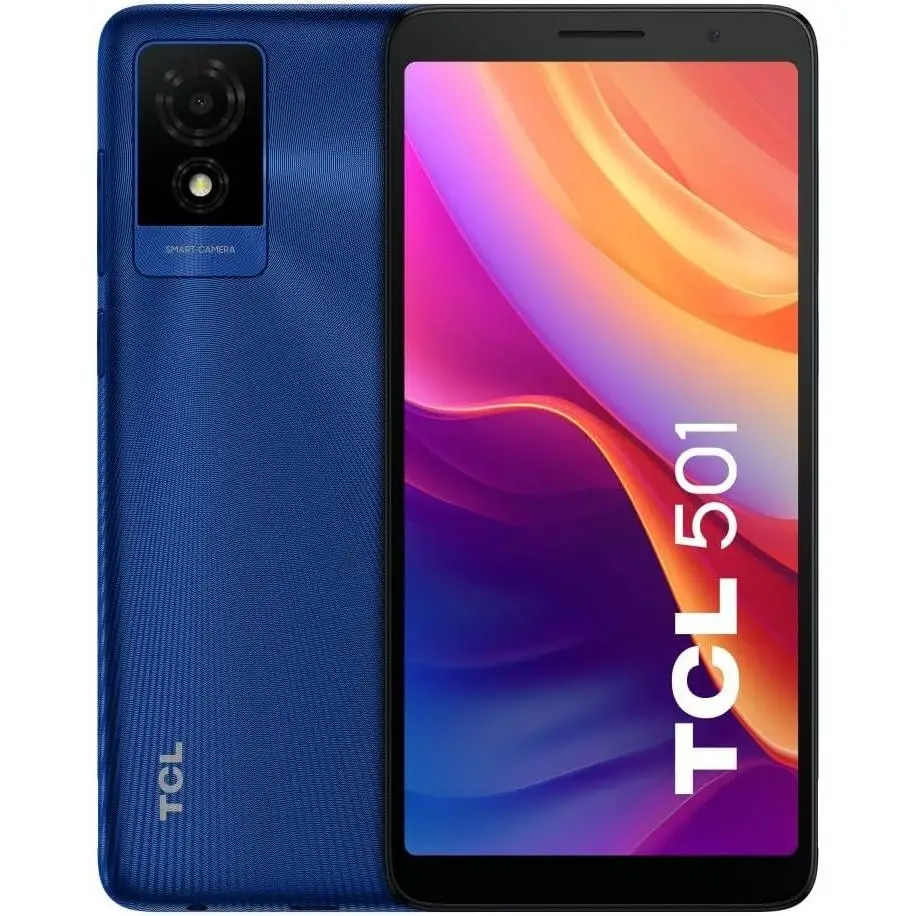 Smartphone tcl 501 6.0" qhd 2gb ram 32gb rom camera 5mp battery 3000mah android 14 go dual sim face unlock glacier blue