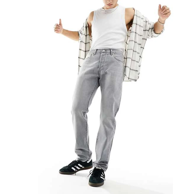 Levi's 501 54 Fit Jeans - Pantalones vaqueros Levis 501 para hombre 54 Regular Tapered fit in Light Grey