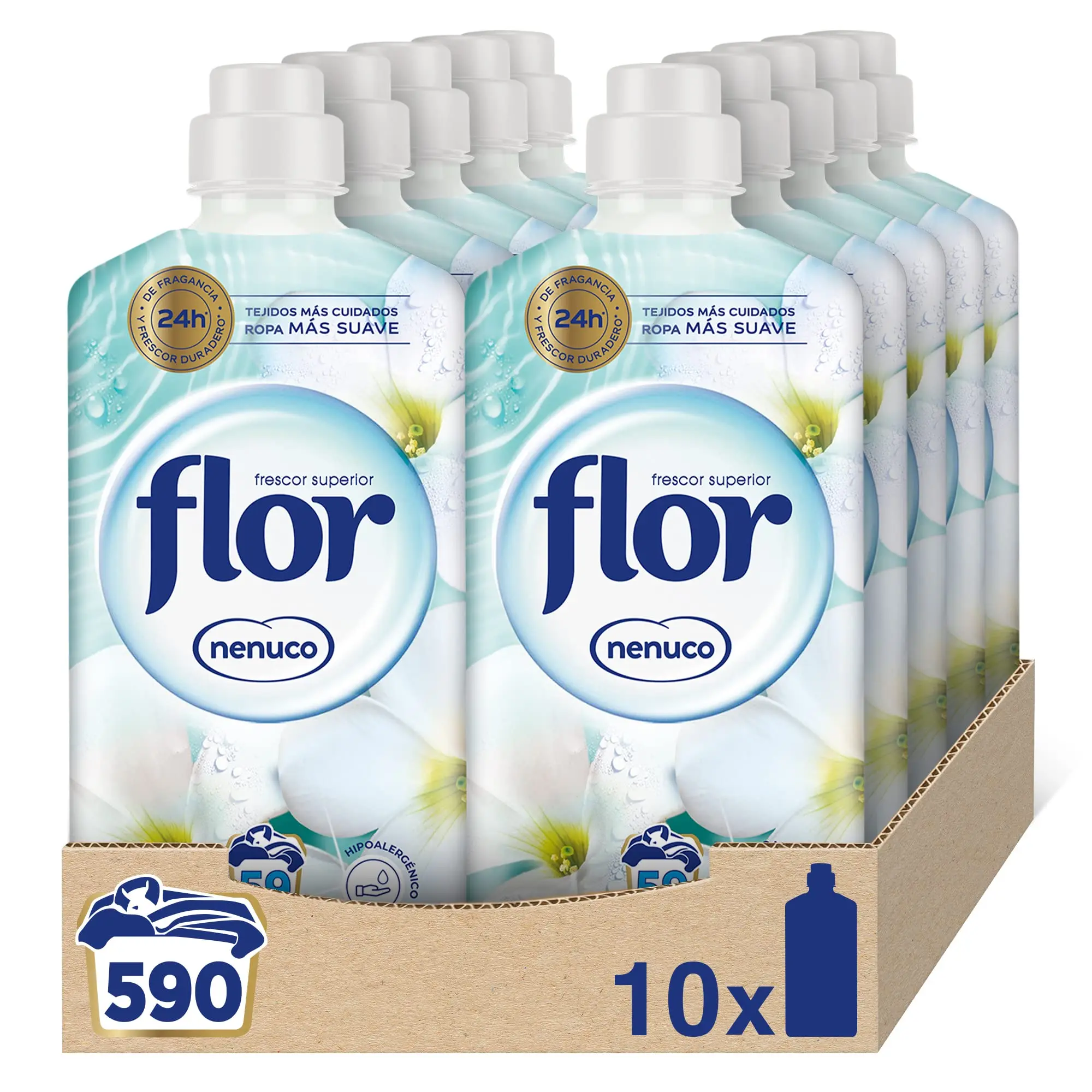 PACK de 10 - Suavizante FLOR para la ropa aroma Nenuco 10 botellas, 590 dosis