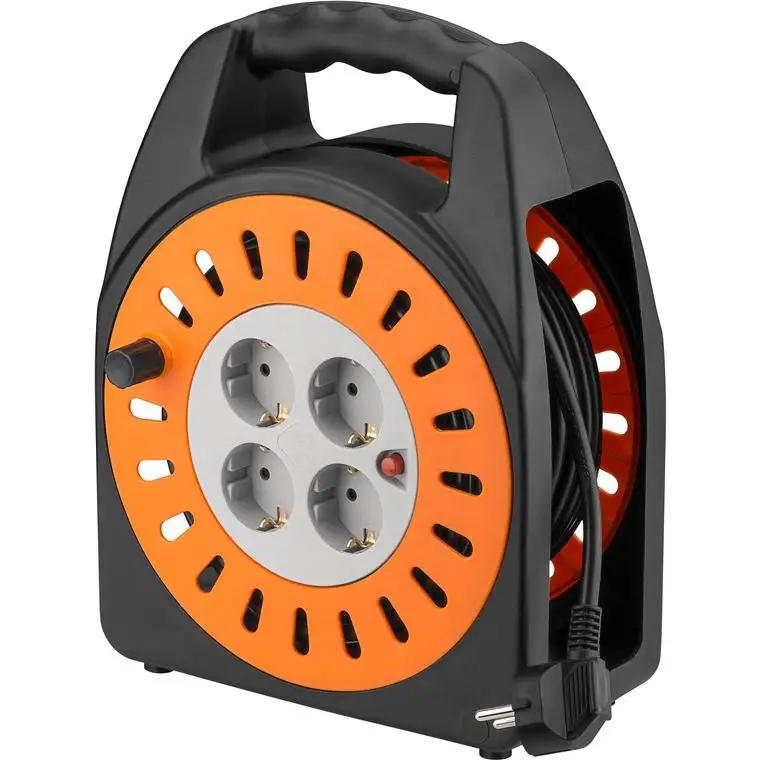 Goobay 71355 base múltiple 25 m 4 salidas AC Interior Negro, Gris, Naranja