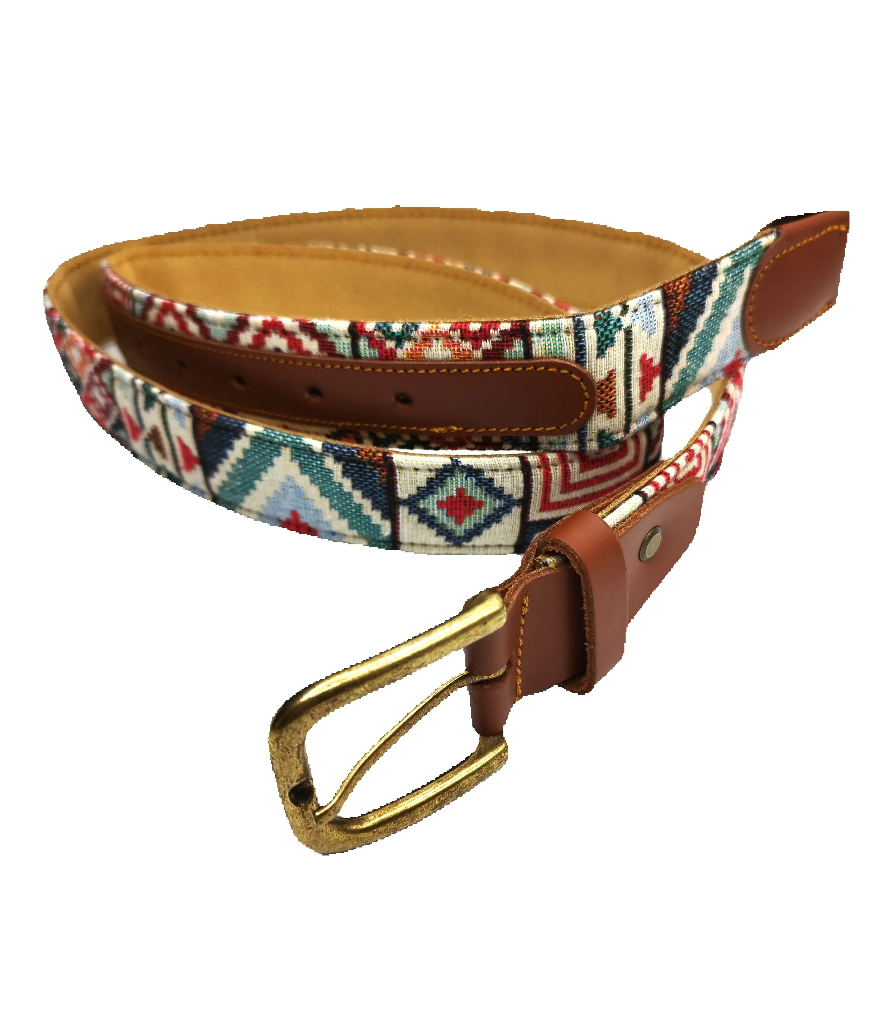 Belt-brand Pepe Castilla -M ° 35-manufactured in Seville (Spain)-Handmade-cotton and leather-We Prepare your size but it can be graduated to your size as it has a screw behind