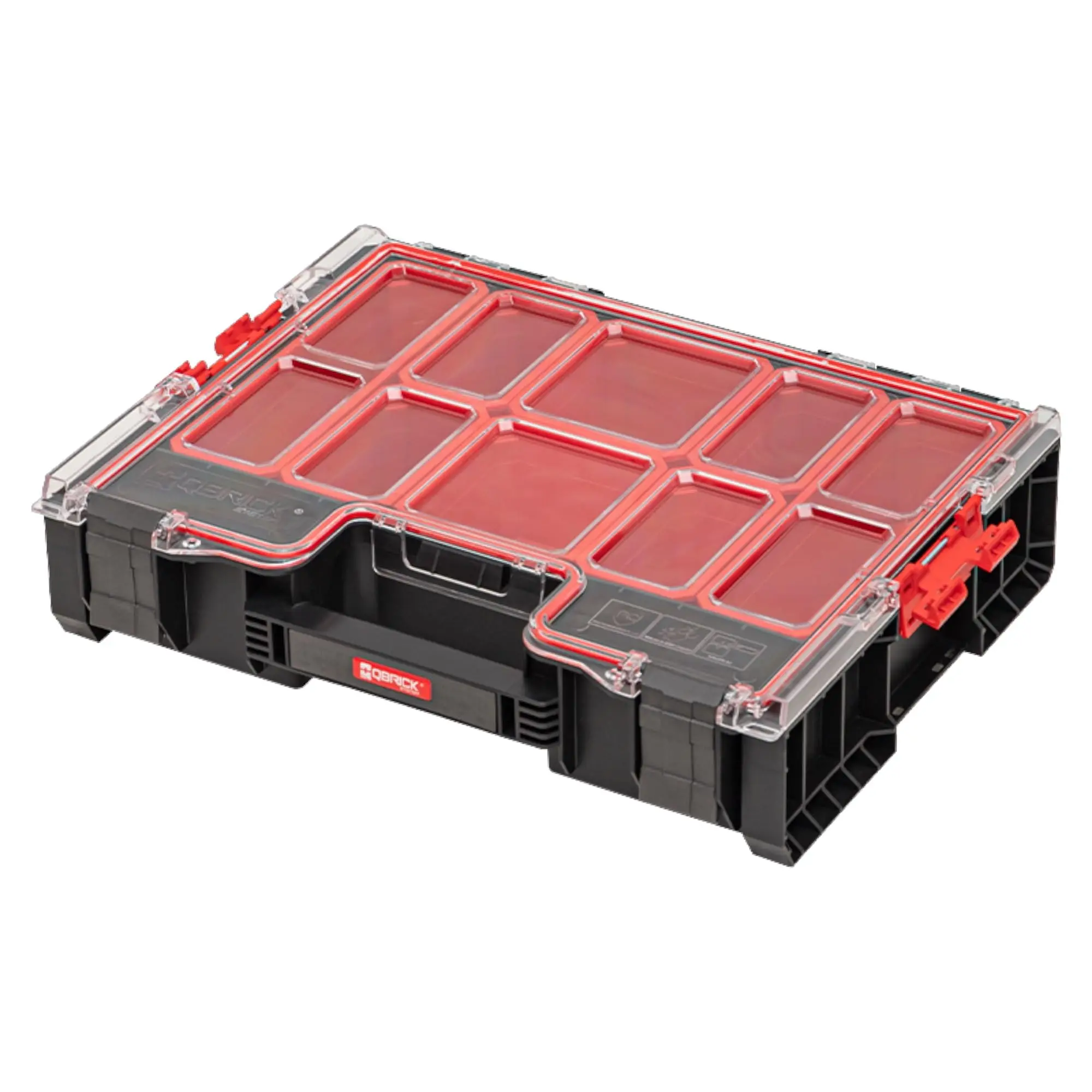 QBRICK Caja organizadora de artículos pequeños, 450 x 360 x 110 mm, caja organizadora premium con cubos extensibles