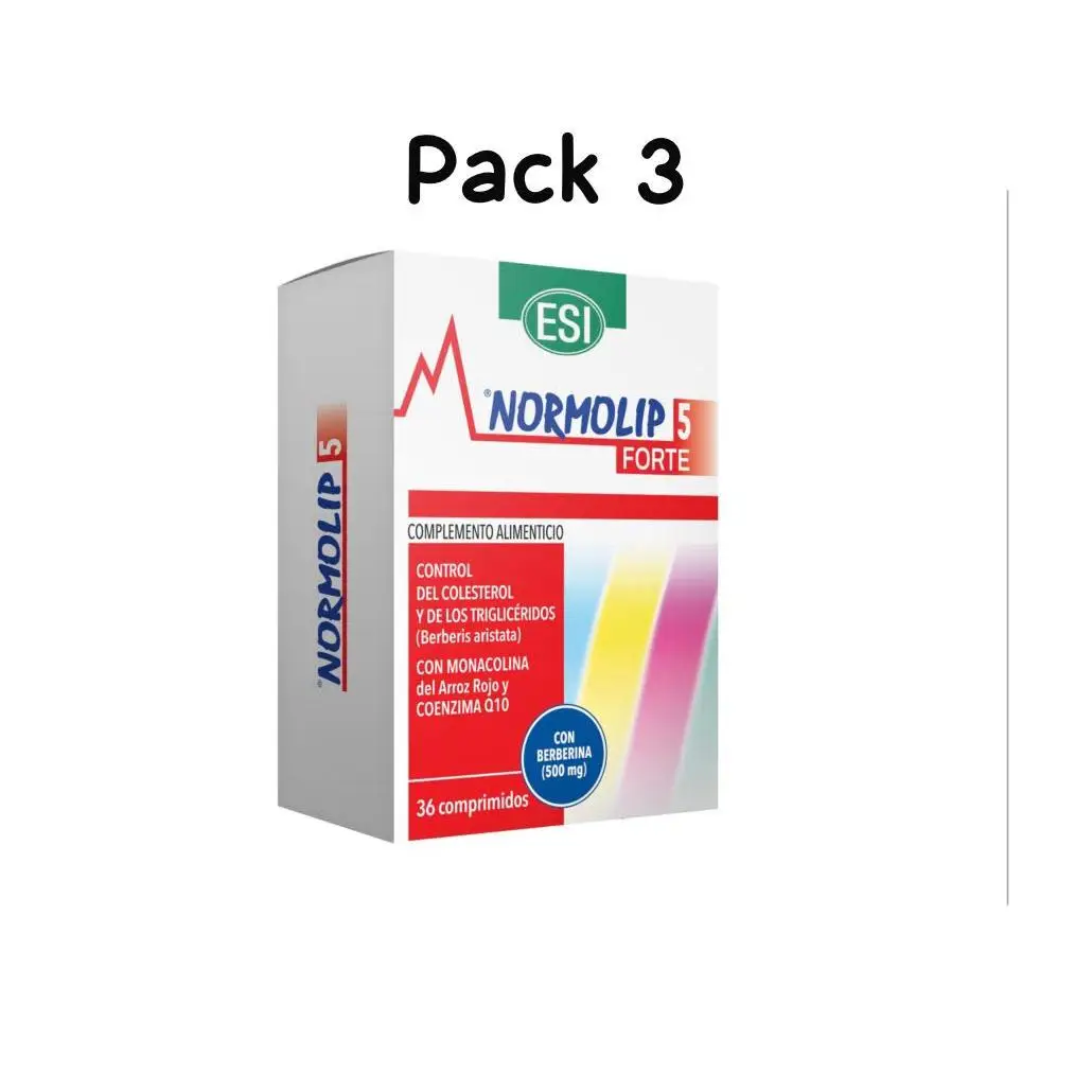 Pack 3 Normolip 5 forte 36 comprimidos de esi - TREPAT DIET