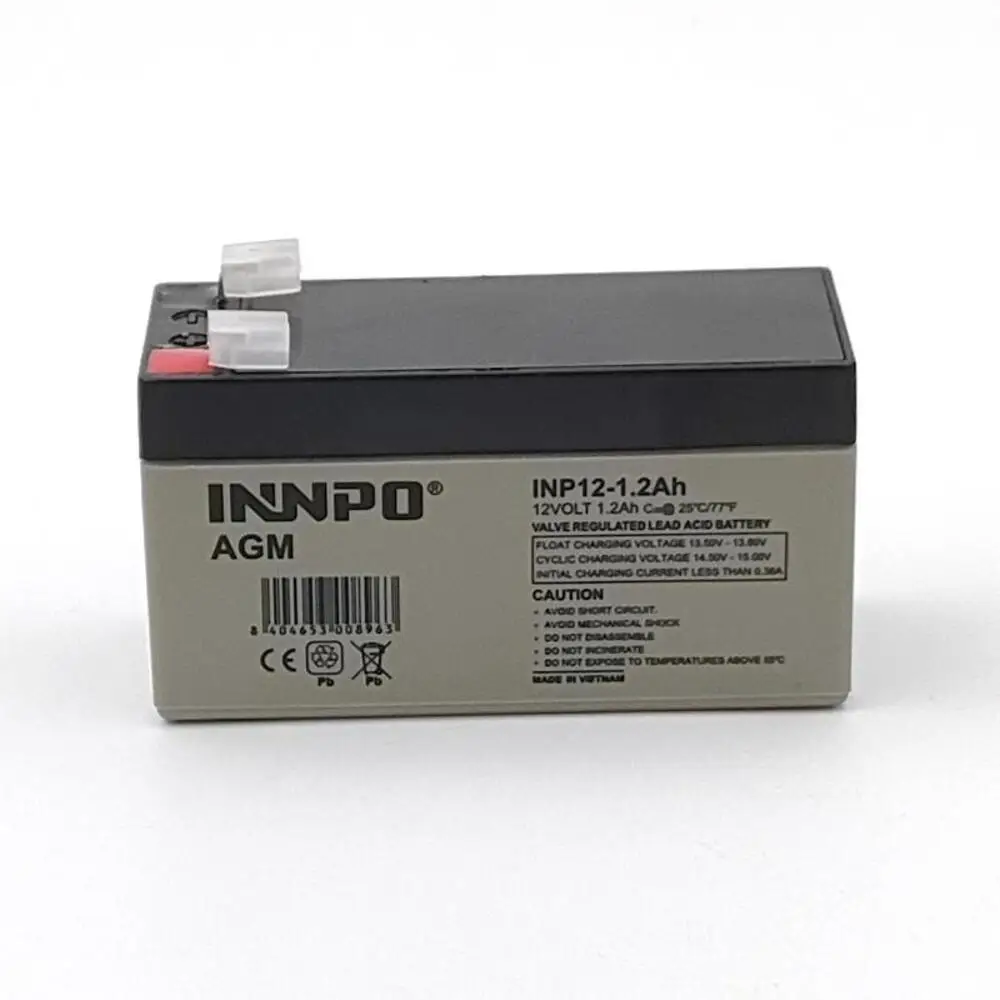 INNPO Bateria Plomo tecnologia AGM 12V 1.2Ah sellada