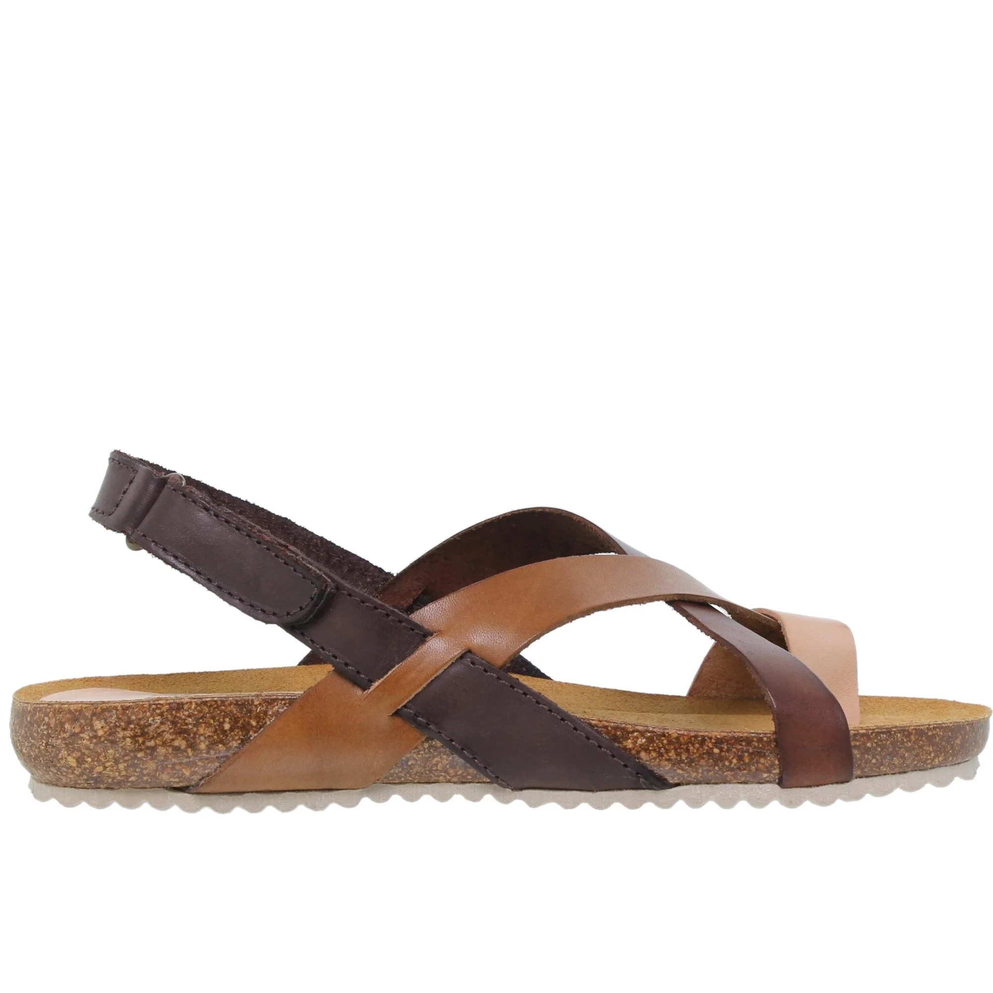 Sandalia plana mujer piel multicuero - Blusandal 8300BLU - Fabricadas en España