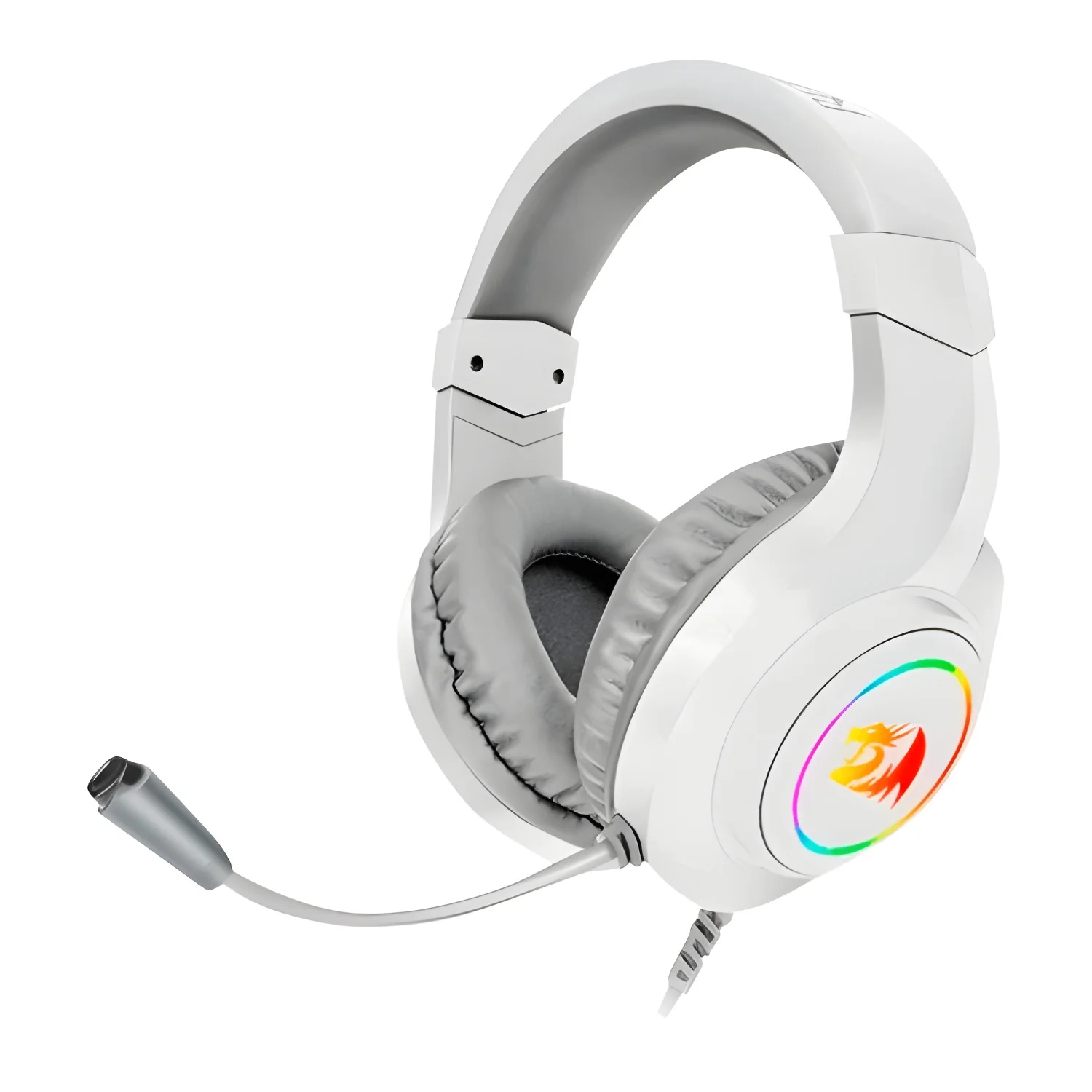 Redragon - hylas auricular gaming rgb 3.5mm micrófono blanco