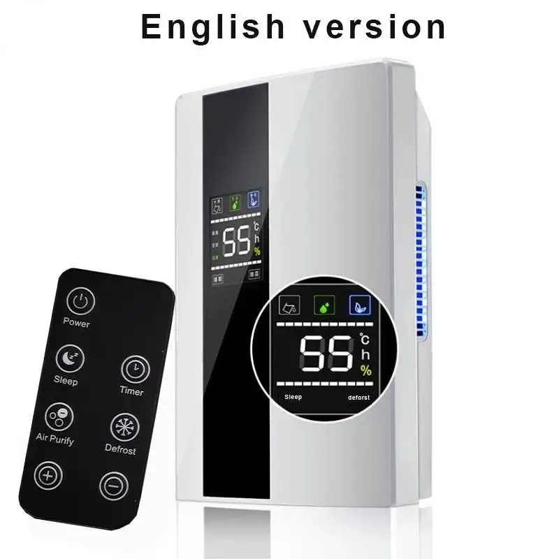 Dehumidifier and Air Purifier 2 in 1 Mute Moisture absorb Air Dryer, for Household Bedroom Basement,with Remote Control Timing,with External Water Pipe