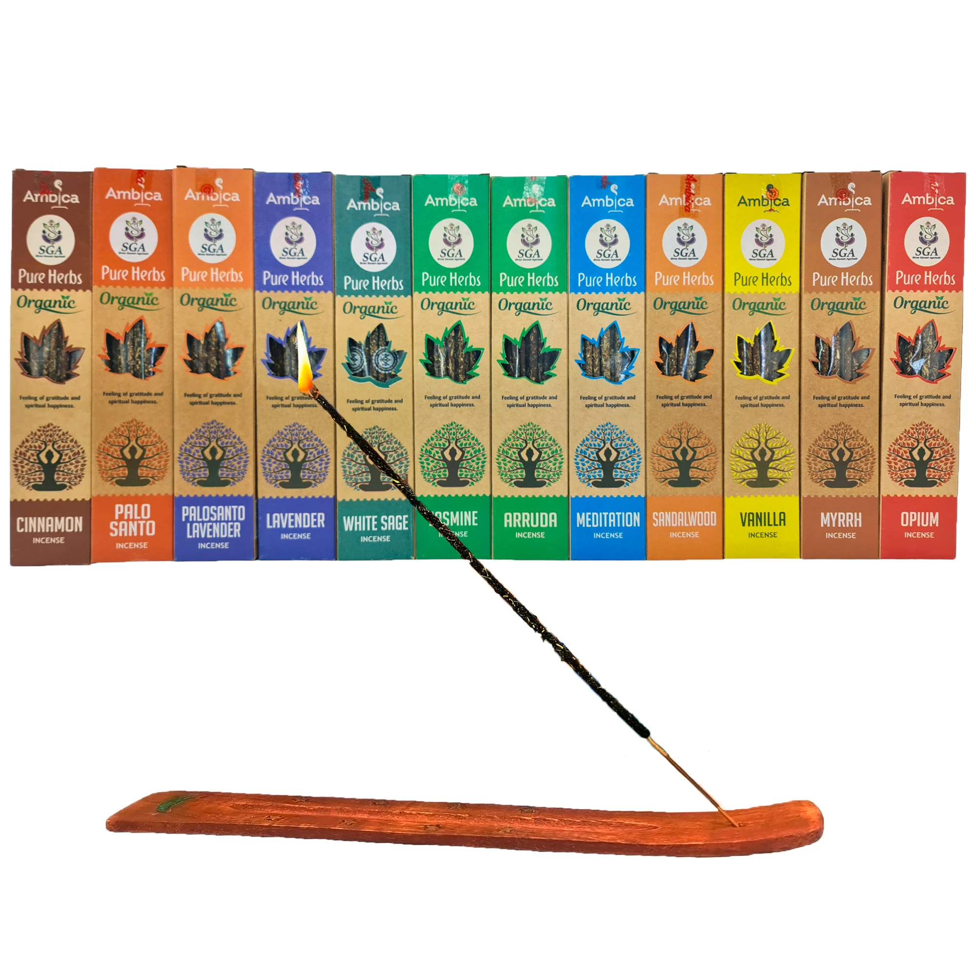 Prozenatur natural incense without toxins - assorted pack + free burner - relaxing aromas such as lavender, sandalwood, palo santo and more - ideal for yoga, meditation and wellbeing
