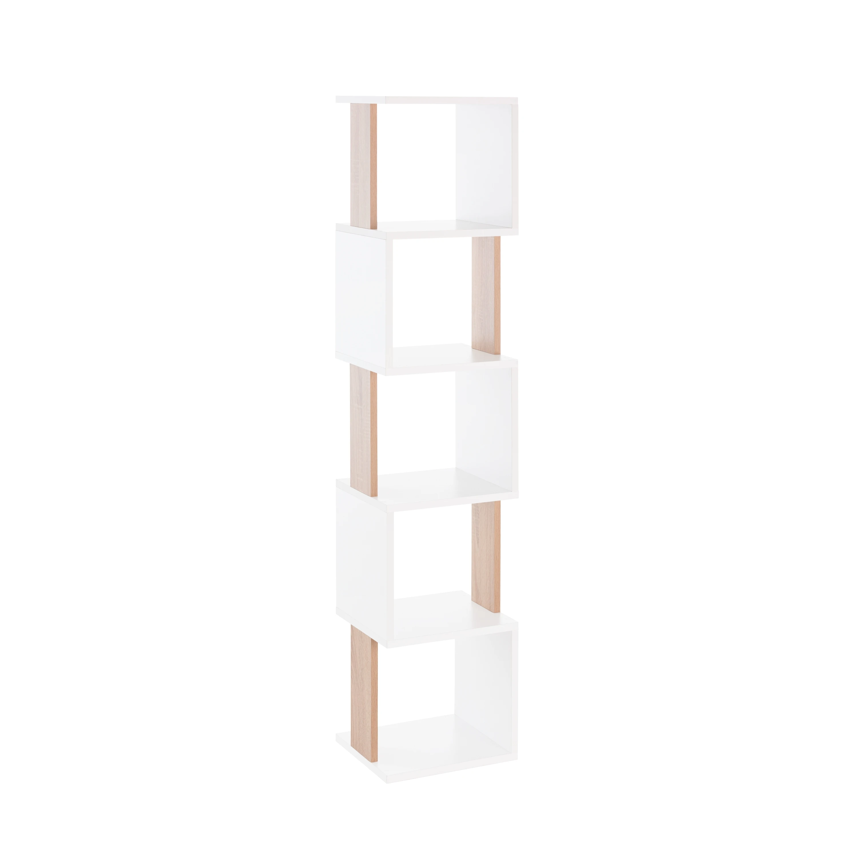 MyosHome - Estanteria libreria Moderna, Estanteria Libros para Almacenamiento y decoración, Estanteria Salon y estanteria Estrecha y Alta, Color Blanco Roble Sonoma de 30 x 35 x 161 cm. Rastus