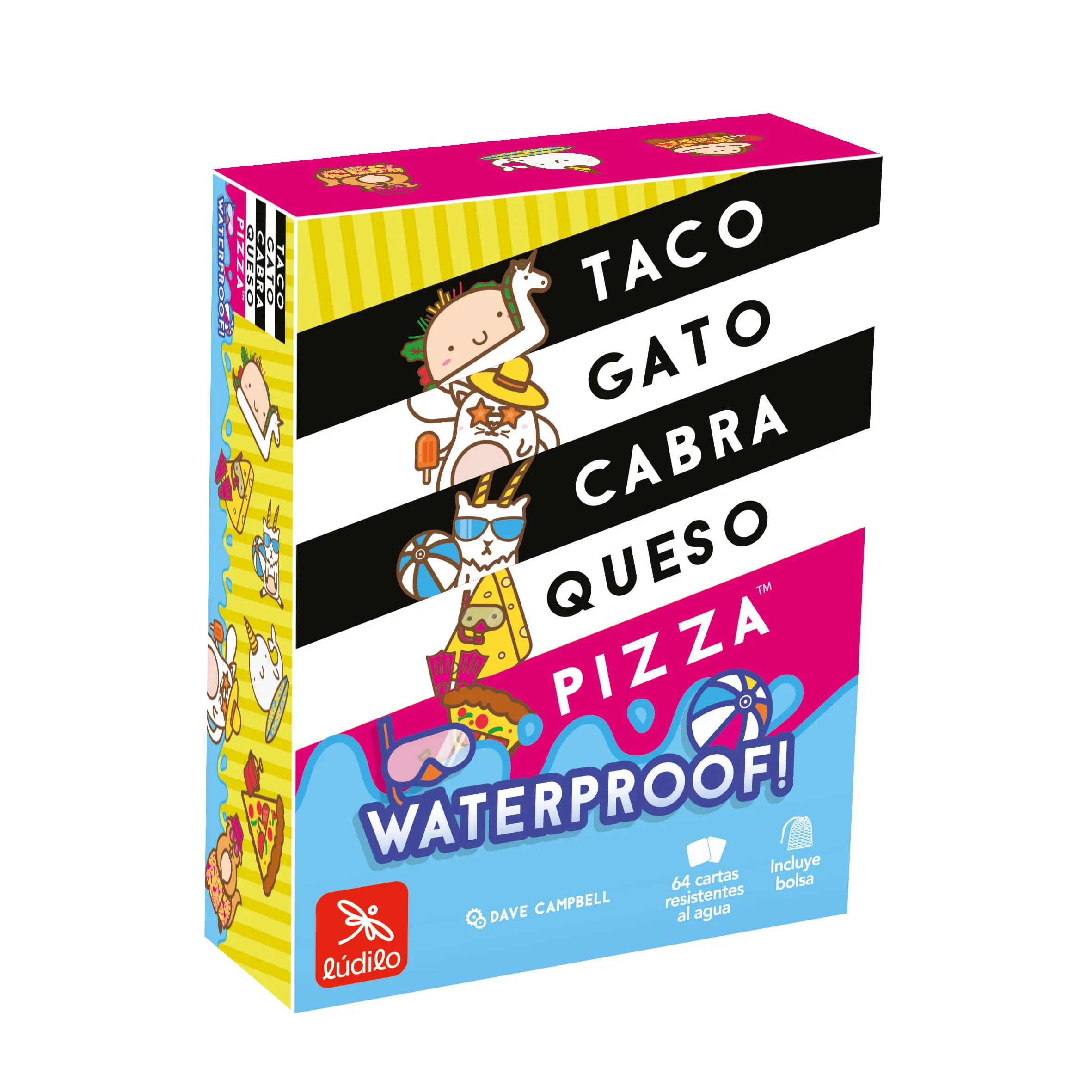 Ludilo - Taco Gato Waterproof | Juegos De Mesa De 3 A 8 Jugadores | Juegos para Piscina Niños Y Adultos | Juego De Cartas para 8 Años O Más | Regalos para Niños Y Adultos