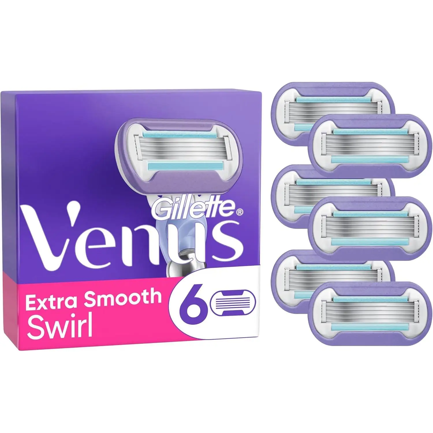 Gillette Venus Deluxe Smooth Swirl: 6 Cuchillas de Recambio
