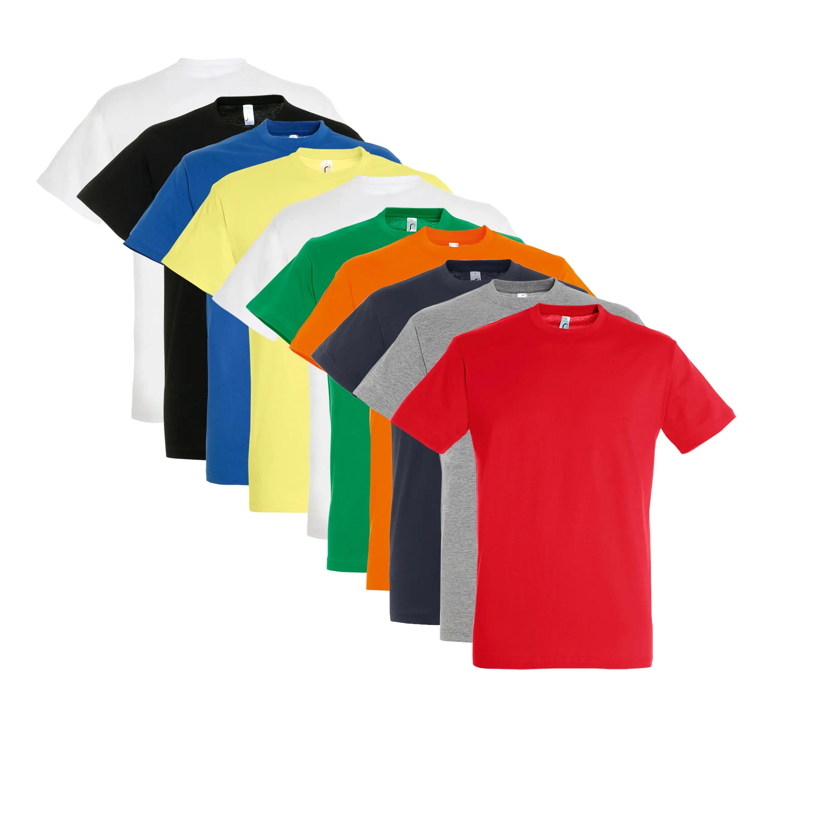 MARNAULA - Pack de 10 Camisetas Colores  variados  de Algodón para Hombres y Mujeres