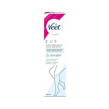 Veet pure depilatory cream for legs and body for sensitive skin 200ml