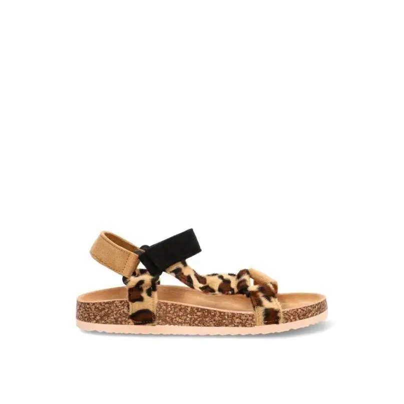 Sandalia Stay - Mujer - Suela Plana - Modelo 27-1223 - Color Leopardo
