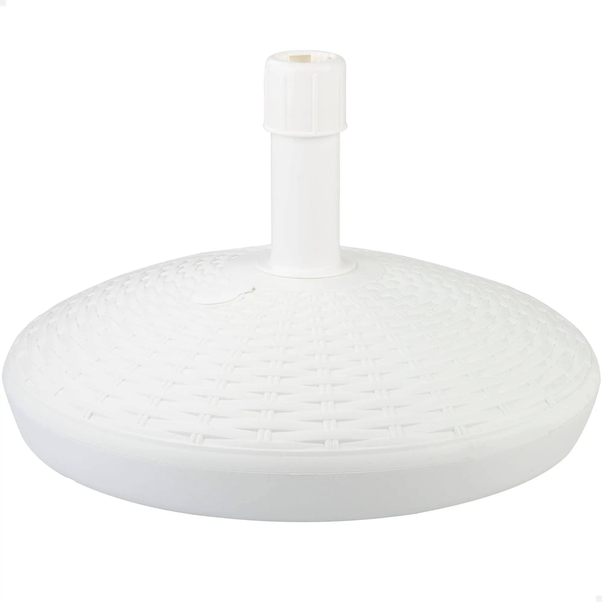 Aktive - Base para sombrilla, base de sombrilla Ø58x35 cm, pie de sombrilla, blanco o negro, material polietileno alta densidad, ajustable a mástiles de Ø25/48 mm, resistente a la intemperie,