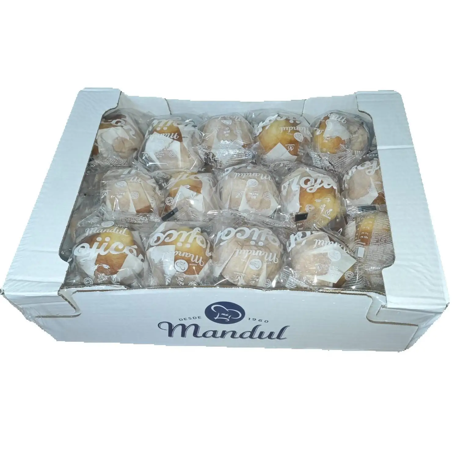 Mandul Mojicon – Caja 1,8 kg (30 unidades x 60 g) Empaque Individual 1×1 – Magdalenas Tradicionales, Suaves y Esponjosas, Perfectas para Desayuno y Merienda