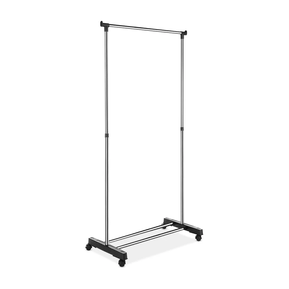 DECODEKO-1 percha móvil con altura telescópica de ruedas - material de acero inoxidable, almacenamiento de suministros / almacenamiento de armarios /burro perchero /perchero de pie/estante de ropa