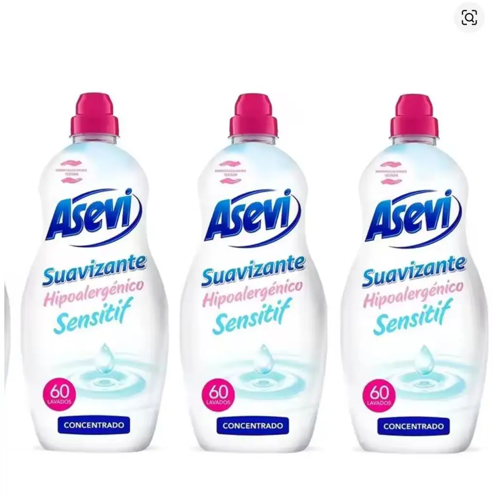 ASEVI- Suavizante Sensitif Asevi Hipoalergénico 1380ml cada botella bebé niños lavadora ropa 60 o 120 o 180 dosis