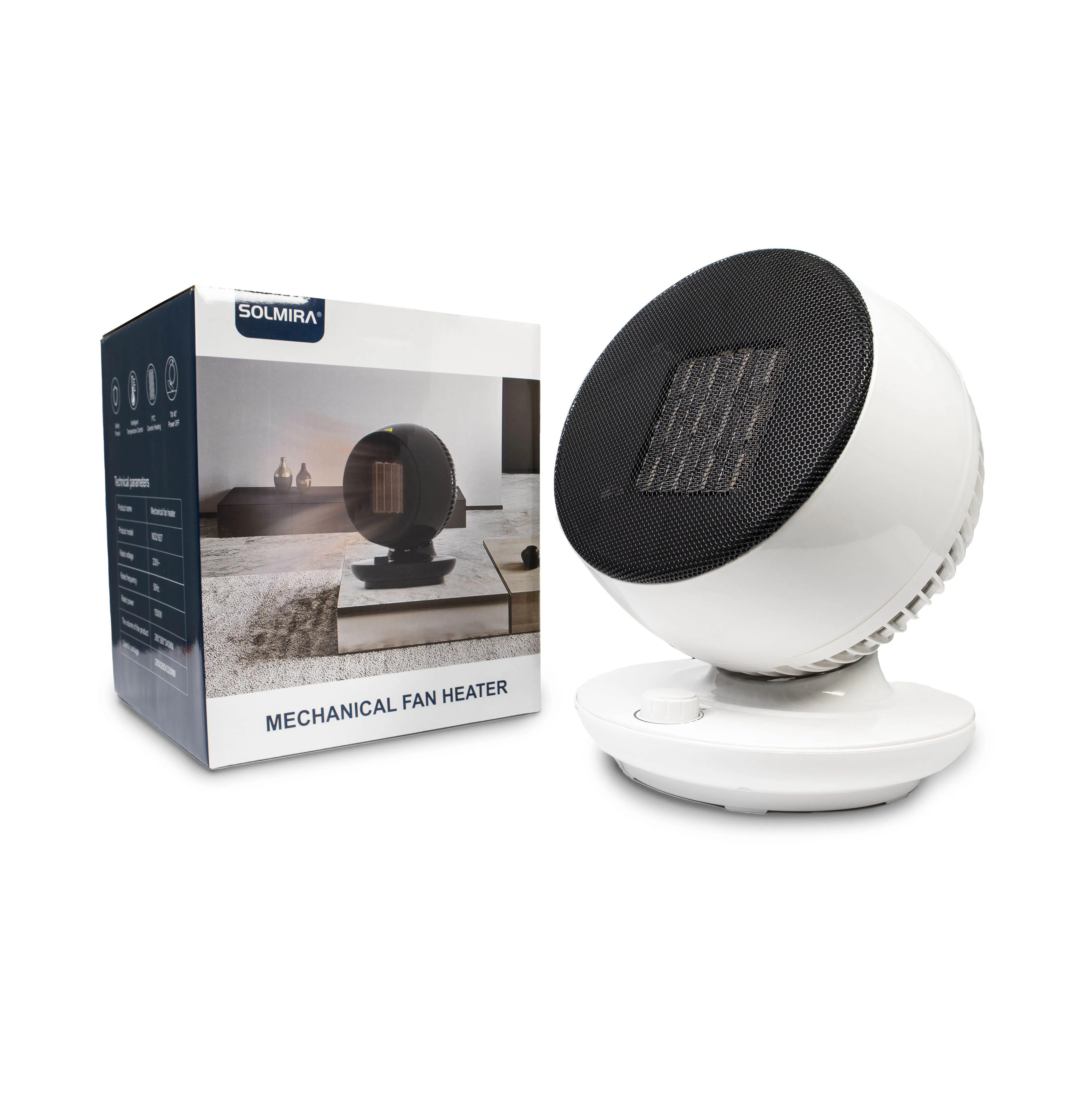 Calefactor Cerámico 1500W, Bajo Consumo de Energía, Regulador de Temperatura, Inclinable 90° - ¡Calienta tu hogar eficientemente!
