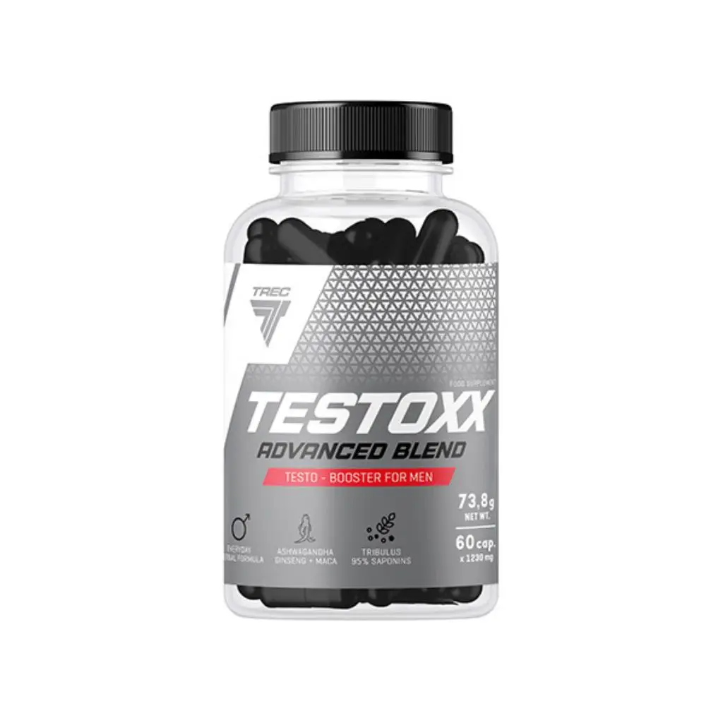 POTENCIADOR DE TESTOSTERONA TESTOXX con hierbas, 60 Cápsulas, TREC NUTRITION