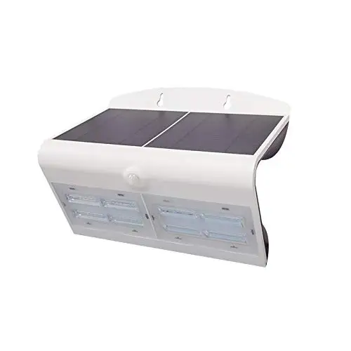 APLIGUE DE PARED BLANCO LED SOLAR CON SENSOR 3.2W 400LM 6000K LUZ FRIA (BLANCO)