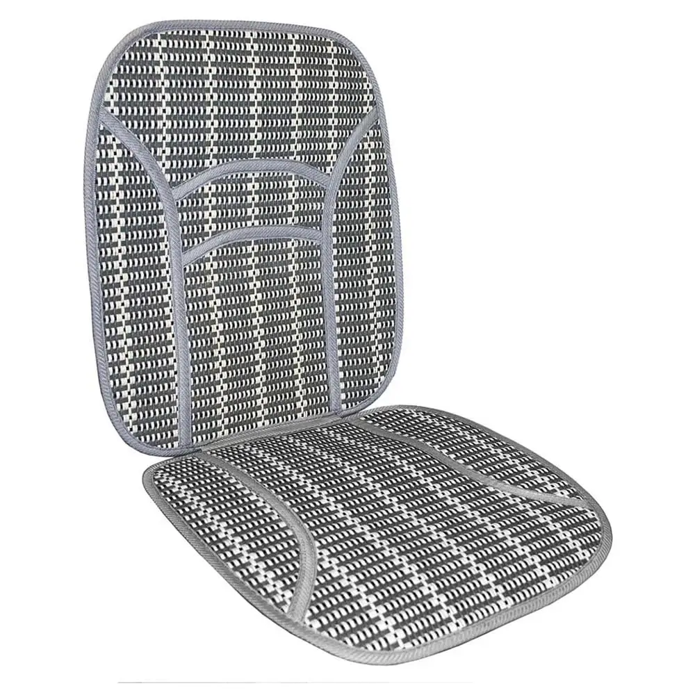 KRAWEHL - Respaldo para el Asiento del Coche - Respaldo de Verano - Evita el Sudor - Máxima Comodidad - Fabricado en Fibra Vegetal - Compatible con Todos los Asientos - Color Gris