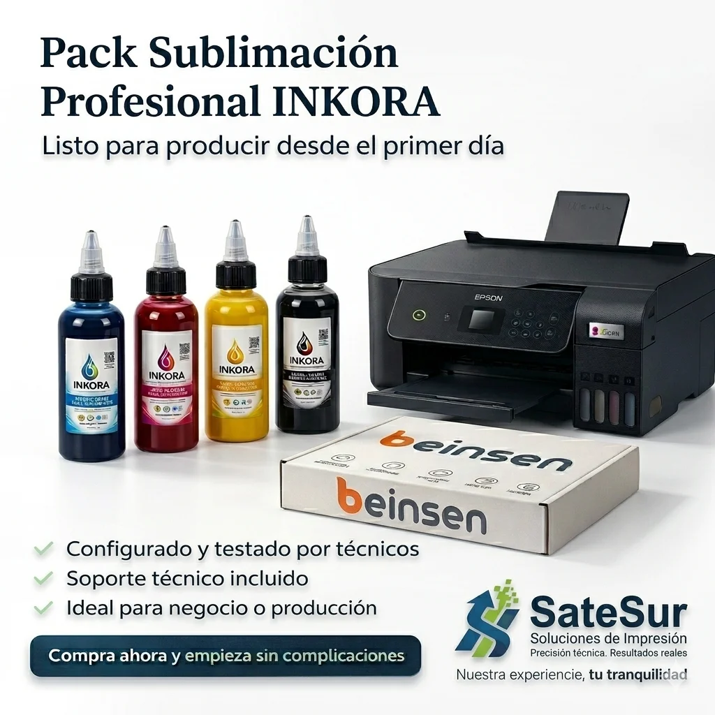 Pack Sublimación Epson EcoTank ET-2871 + Tintas 70ml + 100 Hojas Papel Premium