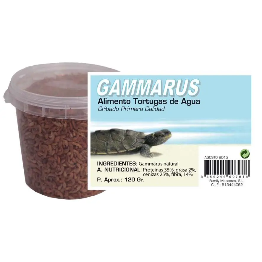 ALIMENTO COMIDA GAMMARUS - GAMBAS FAMILY MASCOTAS  1000ML 120 gr.