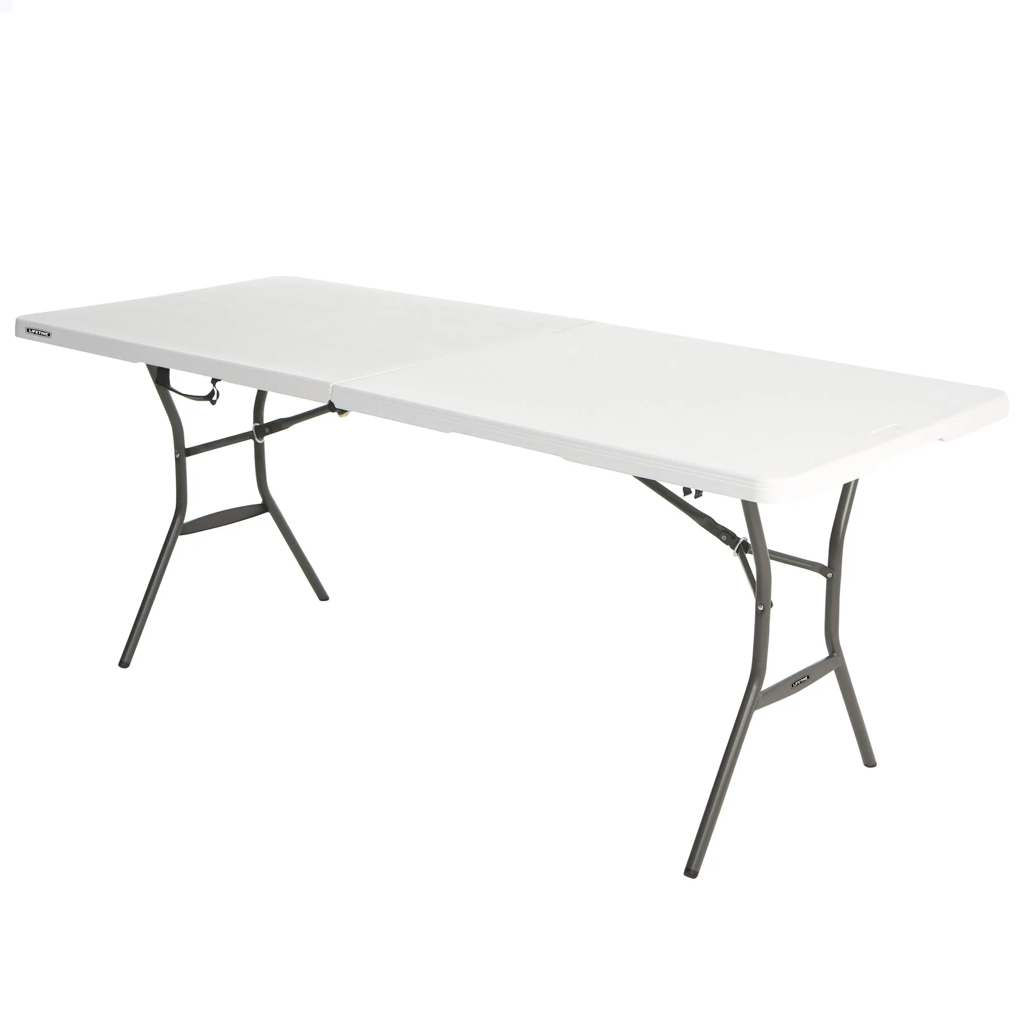 Mesa rectangular plegable blanco efecto granito Lifetime 185x76x74 cm