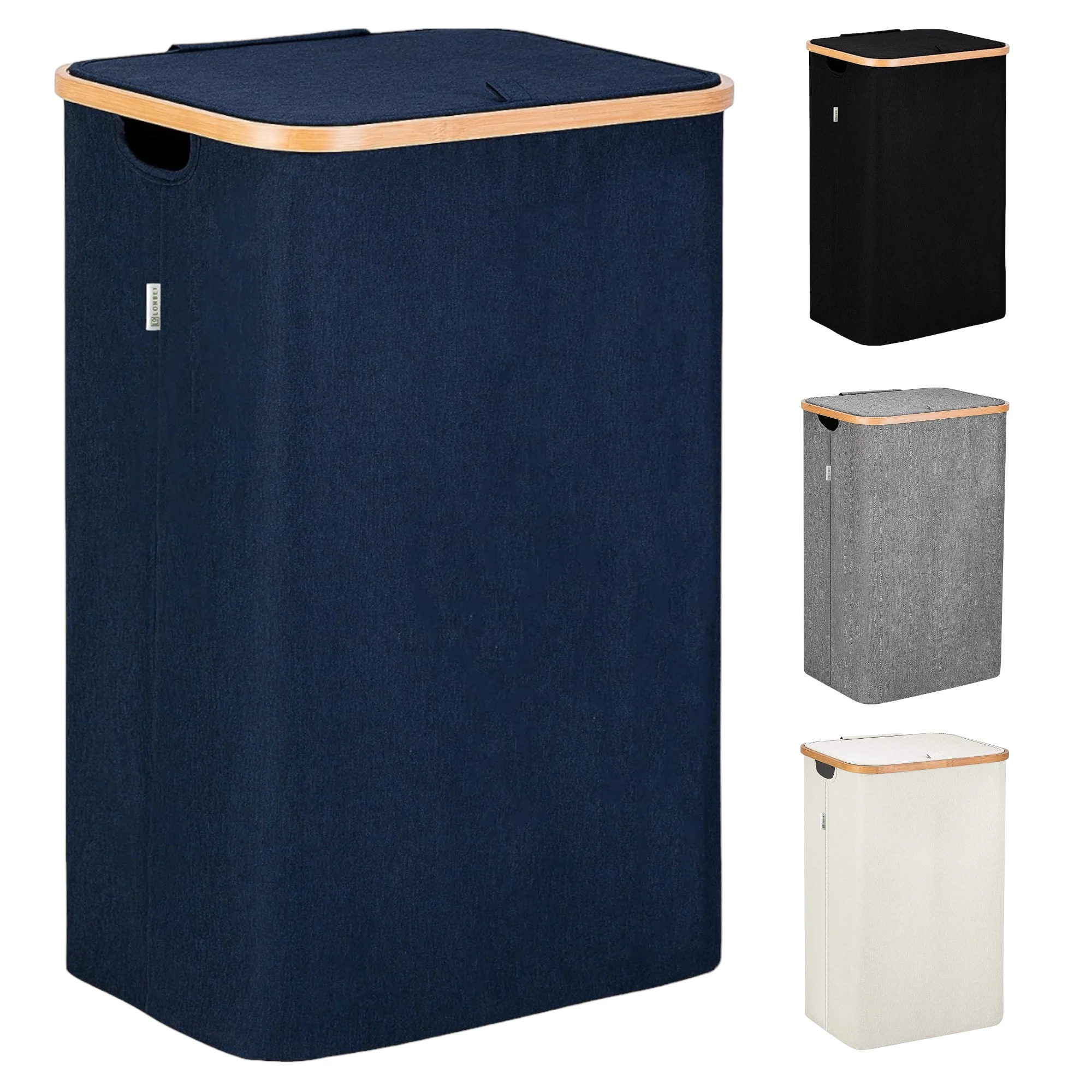 Cesto de Ropa Sucia de Bambú con Tapa y Asas: 72L o 100 L, 2 Clasificaciones, Plegable, Bolsa Interior Lavable a Máquina - Solución Elegante y Práctica para la Lavandería en tu Dormitorio ,Cubo Ropa Sucia. (CUBO002 1999 oferta 7d)